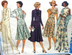 1239 GRACEFUL 70s FLARE SLVS OR NOT DRESS LENGTHS PATTERN 12